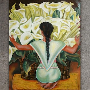 Diego Rivera Flower Festival Ready To Hang Canvas,Rivera Artwork,Diego Rivera Canvas Wall Art,Feast of Santa Anita Art Print,Diego Rivera
