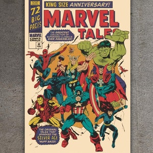 Avengers Poster,Marvel Poster,Avengers Superheroes Canvas Wall Art,Spiderman Poster,Vintage Poster,Comic Book Poster,Avengers Vintage Poster