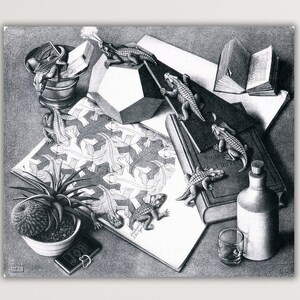 M C ESCHER relativity Painting Canvas Print,Relativity by Maurits Cornelis Escher Ready To Hang Canvas,Reproduction Modern Artwork Abstract