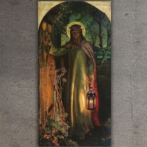 Das Licht der Welt Poster, Holman Hunt's Das Licht der Welt Leinwand Kunstdruck, Lord Jesus Poster, Kirche christlichen Wand-Kunst-Dekor