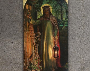 The Light of the World Poster,Holman Hunt's The Light of the World Canvas Art Print,Lord Jesus Poster,Church Christian Wall Art Decor