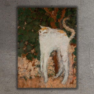 Le Chat Blanc 1894 by Pierre Bonnard Canvas Art Print,Pierre Bonnard Cat Poster, Famous Art,  Vintage Cat Wall Art,Ready to Hang, Art Gift