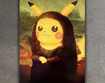 ピカチュウ モナリザ ヴァン・ゴッホ キャンバス 面白いアートプリント