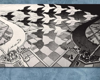 Day and Night Wall Decor,maurits Cornelis Escher Wall Art,day and