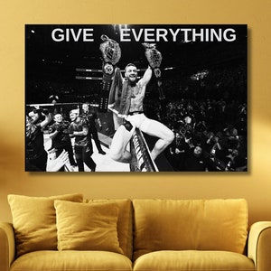 Conor McGregor canvas poster, motivatie muur kunst, alles geven poster kunst, Conor McGregor quote print kunst, fitness kamer decors, boksen print