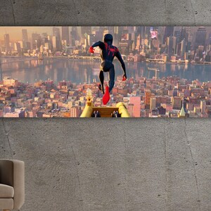 Miles Morales Wall Hanging,Spider-Man Across The Spider-Verse Canvas Wall Art/ Spider-Man Across The Spider-Verse Poster,  Kids Room Decor