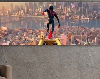 Miles Morales Wandbehang,Spider-Man Across The Spider-Vers Canvas Wall Art / Spider-Man Across The Spider-Vers Poster, Kinderzimmer Dekor
