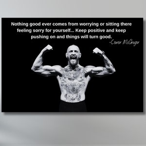 Conor McGregor canvas kunst aan de muur, Conor McGregor citaat poster print kunst, motivatie kunst aan de muur wordt afgedrukt, fitness kamer decors, boksmuur kunst canvas