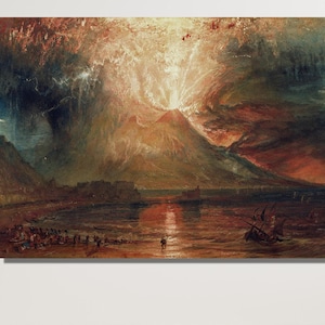 Turner Wall Art, JMW Turner Painting,Eruption of Vesuvius by J. M. W. Turner Canvas Print,English Romanticism Wall Decor, Fine Art Prints