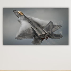 F22 Figther Printing, Vintage Wall Art, F22 Canvas, Fighter Jets Canvas Or Poster, F-22 Raptor Wall Art, Aircraft Wall Print, Ready to Hang