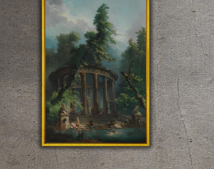 The Bathing Pool Hubert Robert Poster, Poster Print, Wall Art, Poster ...
