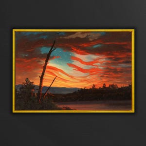 Frederic Edwin Church Poster,Wilderness Painting,Frederic Edwin Church Twilight in the Wilderness 1860 Canvas Print Wall Art,Twilight Poster
