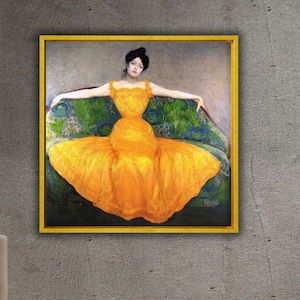 Max Kurzweil 1899 portrait,woman in yellow dress paint, Lady in yellow dress wall art, woman art, woman portrait wall decor