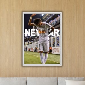 Da Silva Santos Neymar Jr Canvas Wall Art,Neymar Jr Poster Art Print,Football Soccer Canvas Gift,Neymar Jr Fan Gift,Game Room Wall Art Decor