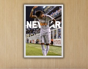 Da Silva Santos Neymar Jr Canvas Wall Art,Neymar Jr Poster Art Print,Football Soccer Canvas Gift,Neymar Jr Fan Gift,Game Room Wall Art Decor