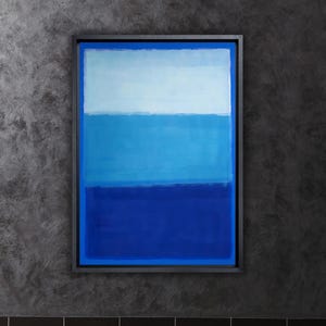 マーク ロスコ ブルー ホワイト キャンバス ウォール アート プリント、マーク ロスコ ブルー ポスター、マーク ロスコ キャンバス ウォール アート プリント、複製、ロスコ 絵画 デザイン