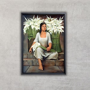 Diego Rivera Flower Festival Art Canvas Print,Diego Rivera Artworks,Diego Rivera Canvas Wall Art,Feast of Santa Anita Art Print,Diego Rivera