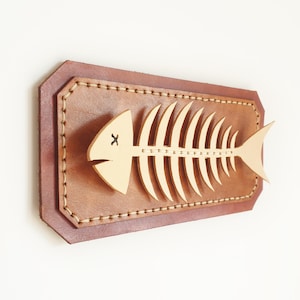 フィッシュボーンキーホルダーレザーパターン - PDF & DXFテンプレート - ビデオチュートリアル