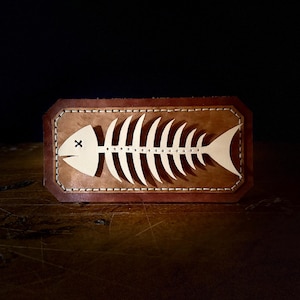 Fishbone Key Holder Leather Pattern - PDF & DXF Template - Video Tutorial