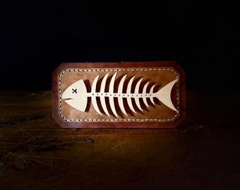 Fishbone Key Holder Leather Pattern - PDF & DXF Template - Video Tutorial