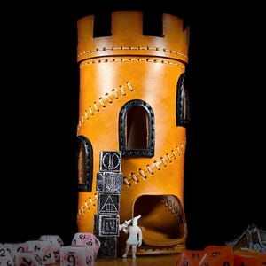 Molde de couro para torre de dados em PDF/DXF - Rolo de dados para RPG