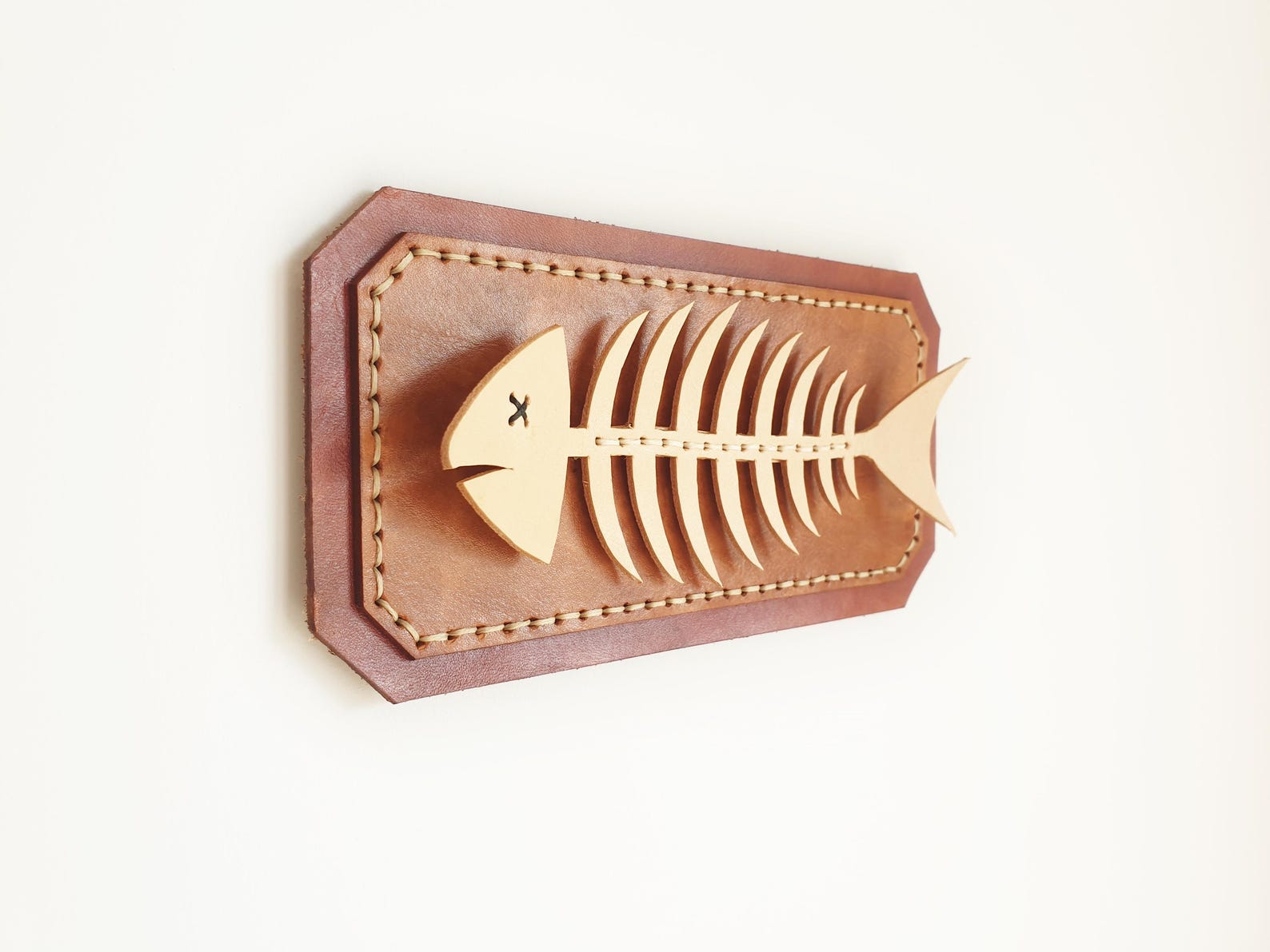 Fishbone Dxf Fishbone Key Holder Leather Pattern - PDF & DXF Template - Video ...