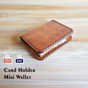 Kartenhalter Mini Geldbörse Leder Muster PDF & DXF Vorlage, Leder Handwerk Minimalistisches Leder Bifolt Geldbörse Muster