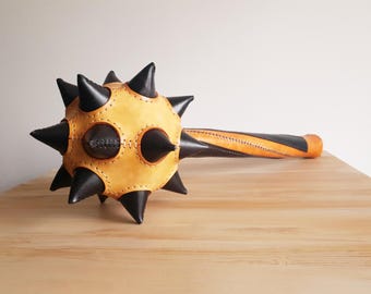 Larp War Mace Leather Pattern PDF & DXF Template - Morning Star Video Tutorial