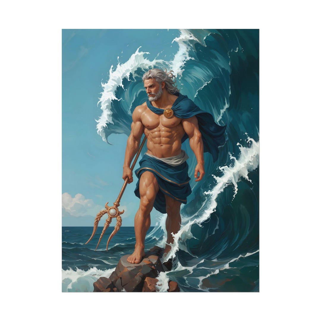 Poseidon Rolled Poster Giclée Print: Greek God of the Sea Art - Etsy