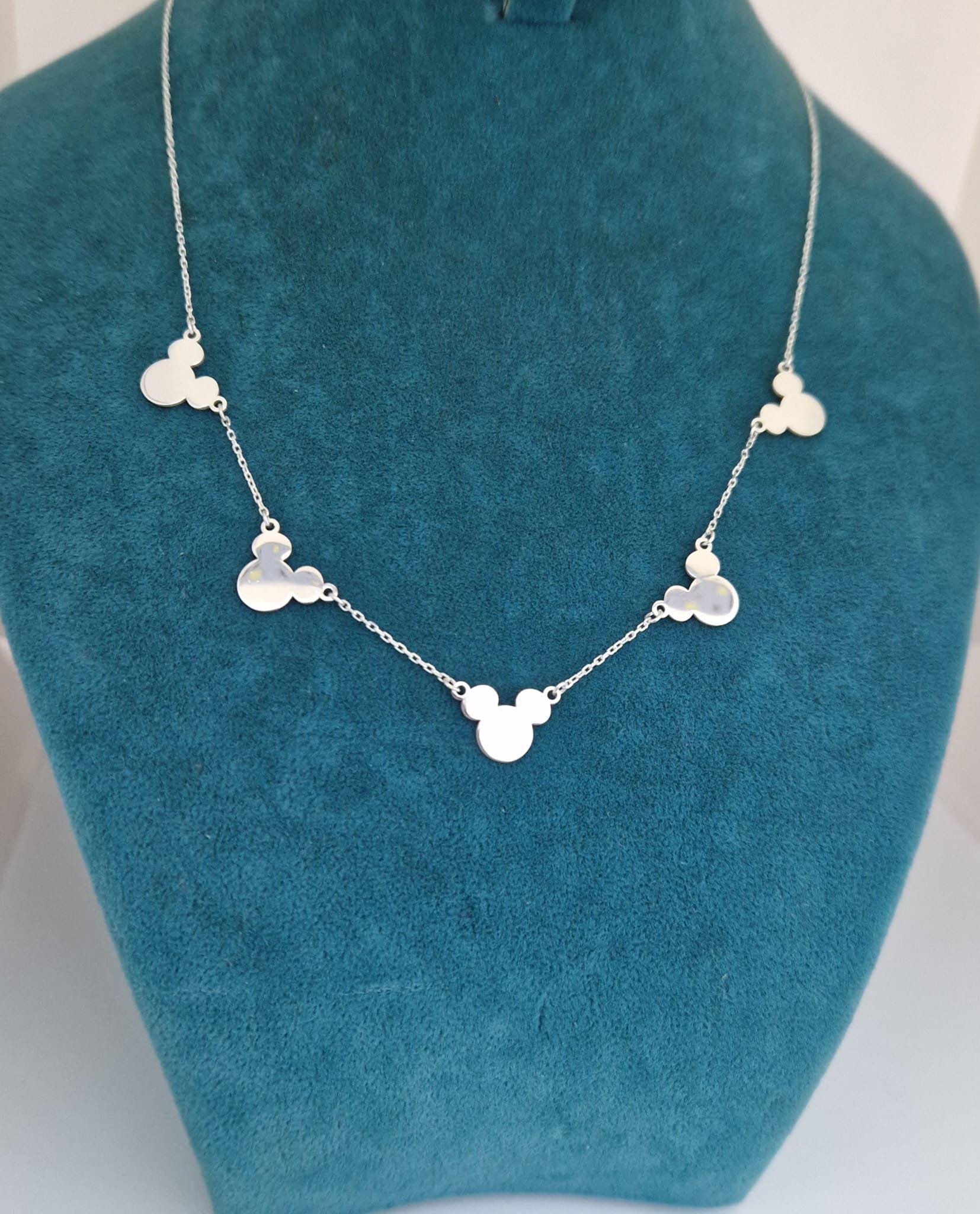 Gold Family Necklace, Multi Necklace With Mouse Head, Disney Lover Family Necklace, Silver Mouse Head Necklace
