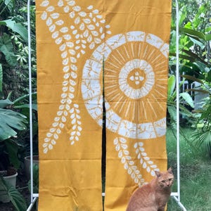 Japanischer Shibori Sashiko Noren Vorhang: Umweltfreundlicher Raumteiler aus Baumwolle