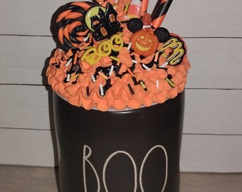 Halloween Mickey and Minnie ghost Inspired Faux whipped mug topper