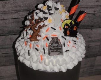 Halloween Faux whipped mug topper
