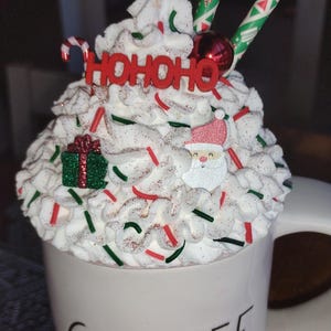 Christmas faux whipped mug topper