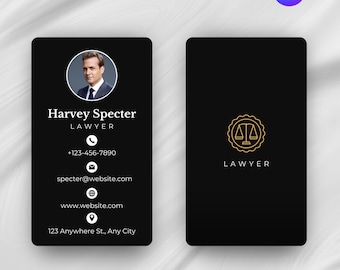 Modern Lawyer Business Card Template: Elegant Attorney Design (Canva, Instant Download)