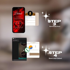 step 3: download and save. step 4: share and collect