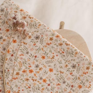 Unique floral print muslin fabric, premium double gauze material, fabric for dress, sewing supplies