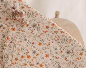 Unique floral print muslin fabric, premium double gauze material, fabric for dress, sewing supplies