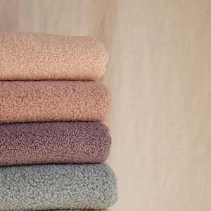 Pastel shades teddy fabrics, Soft and cozy perfect for sewing projects, premium quality, fabric by the yard, plush material