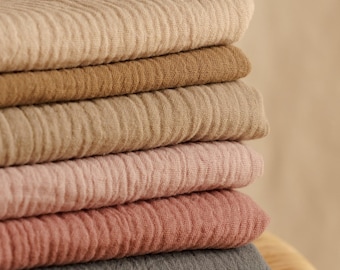Pastel Double Gauze Fabric: Earthy, boho colors, Muslin Cotton By The Yard