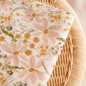 Floral Double Gauze fabric – Soft Muslin for Baby Accessories and Dresses, OEKO TEX premium sewing material