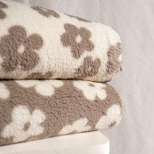 Warm and thick teddy fabric, faux fur material by Tiny Fabric Company