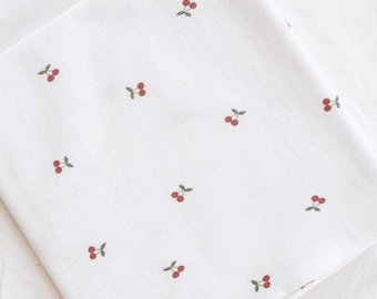 Cherry Rib Cotton Jersey - Off White  - Beautiful and unique fabric by meter and yard - Tiny Fabric Company - Sewing Supplies - OEKO TEX