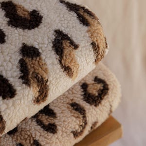 Panther Print Faux Fur Fabric: Soft Teddy Texture, Winter Sewing
