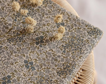 Floral pattern stretchy ribbed jersey fabric, flower background - fabric by the yard, premium quality