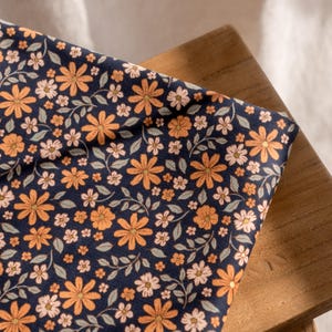 Glitter and flowers corduroy fabric, floral print – Beautiful and unique sewing material, fabric by the meter, yard