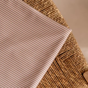 Beige stripes jersey swimwear fabric - subtle and boho style swimsuit material - premium quality