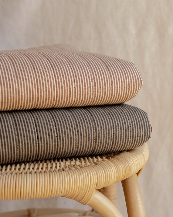 Quilted Cotton Fabric: Natural Beige Double-Sided Material
