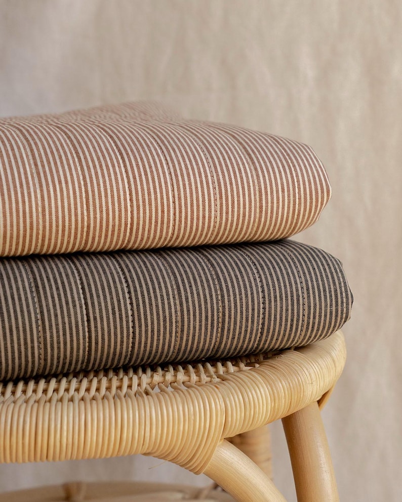 Quilted Cotton Fabric: Natural Beige Double-Sided Material image 1