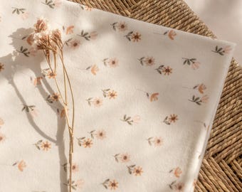 Flower print jersey fabric, subtle and beautiful floral pattern, fabric by the yard, high quality fashion sewing material